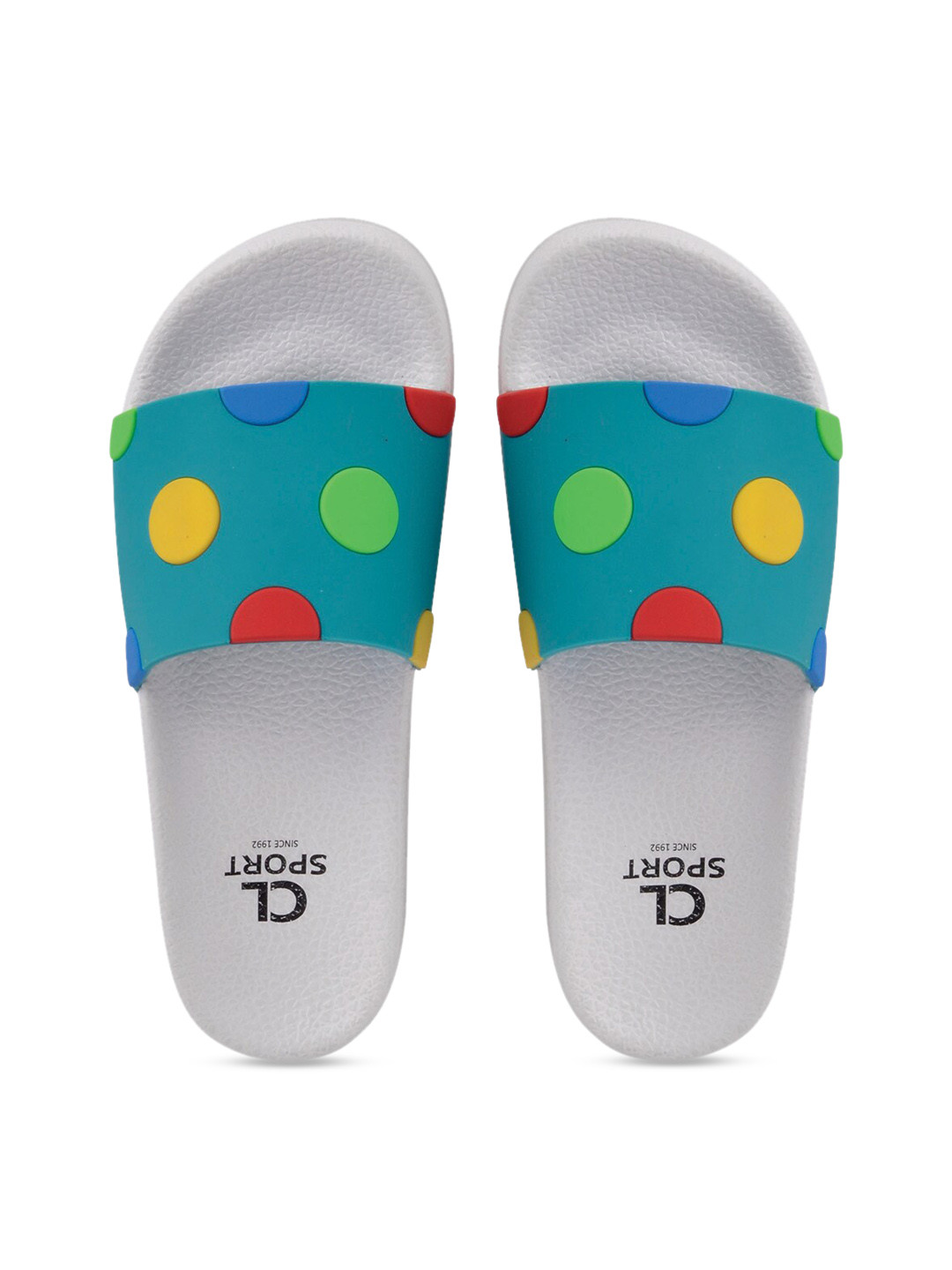 Carlton London sports Women Green & White Printed Sliders