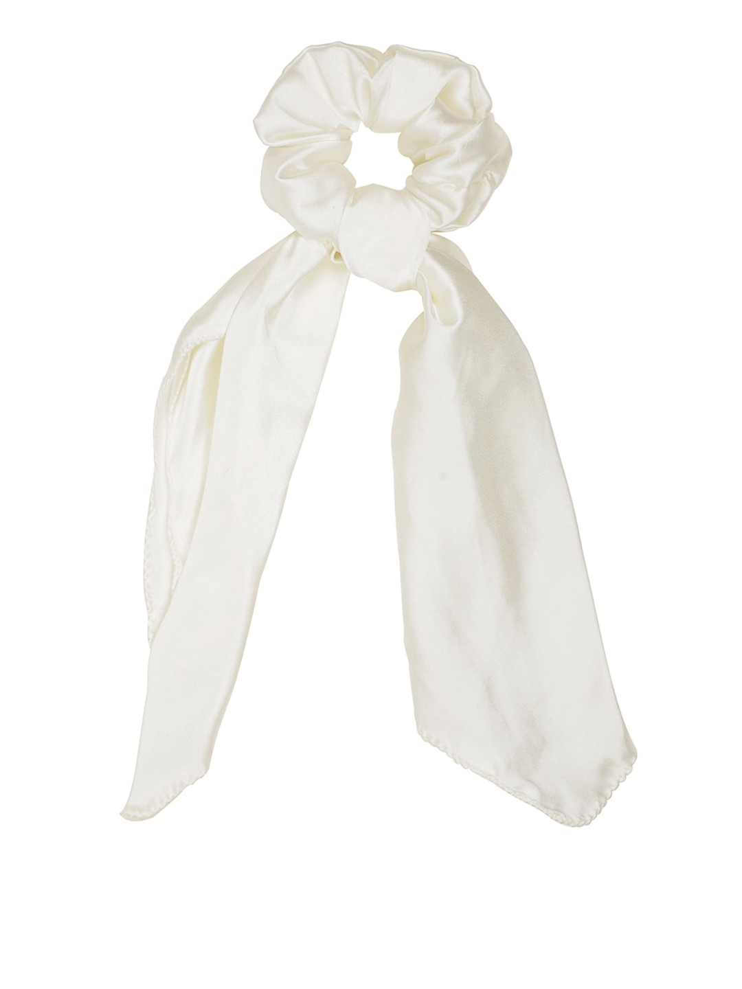 ONE on ONE Women Off-White Solid Knot-Detailed Scrunchy