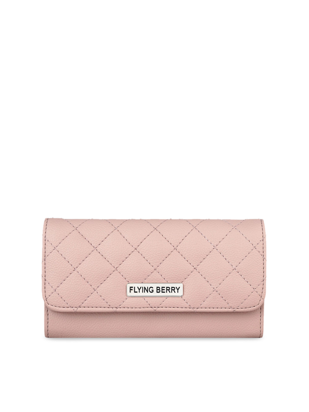 FLYING BERRY Women Pink Checked Purse Clutch