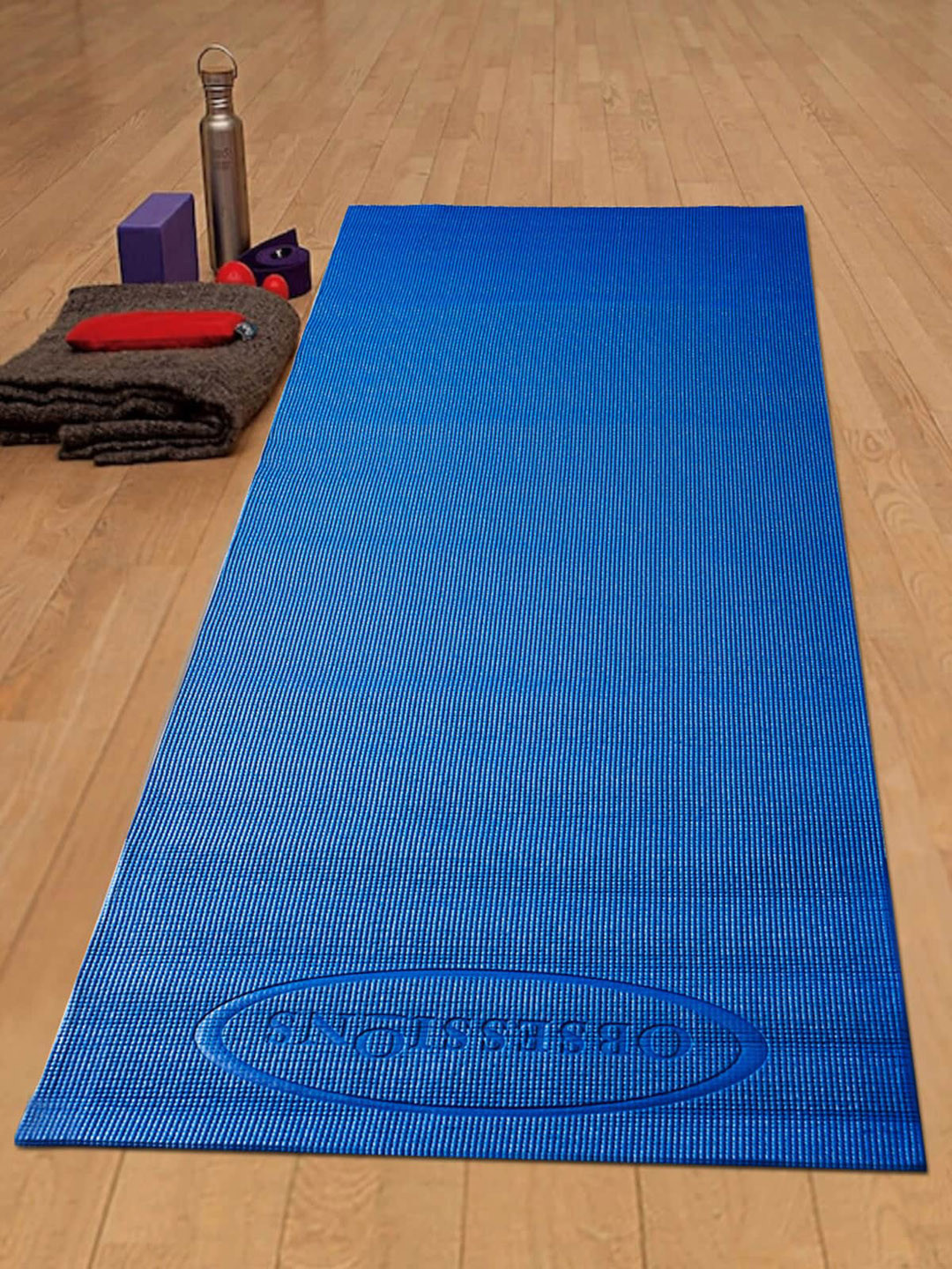 OBSESSIONS Blue Solid Rejuvenating Yoga Mat