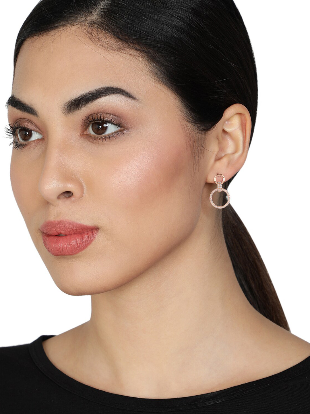 GIVA 925 Sterling Silver Rose Gold Plated Shiny Drop Earrings