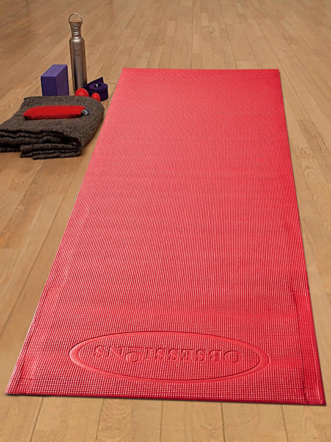 OBSESSIONS Red Solid Rejuvenating Yoga Mat