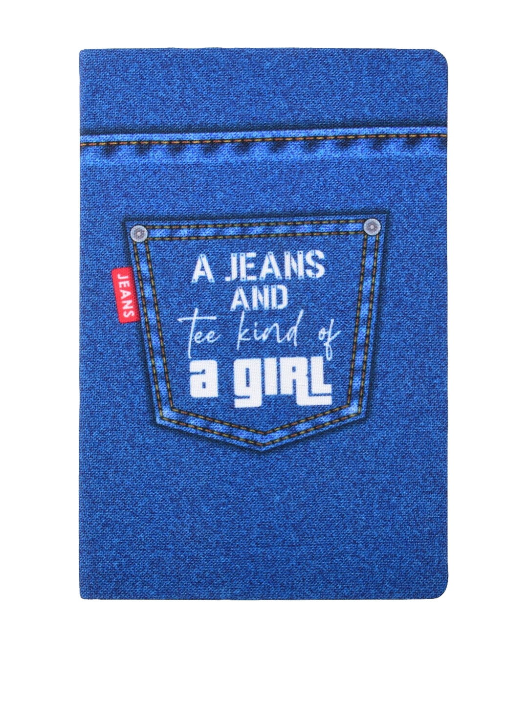 Doodle Blue White Denim Fashionista Soft Bound Notebook
