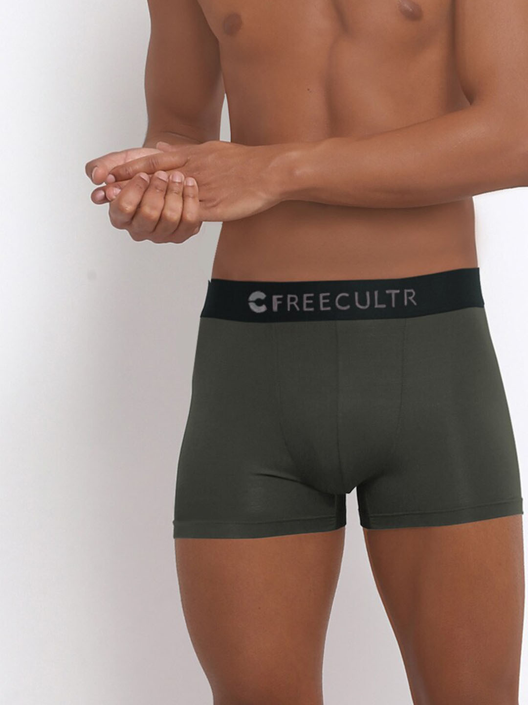 FREECULTR Men Pack of 3 Green Solid Anti-Bacterial Trunks