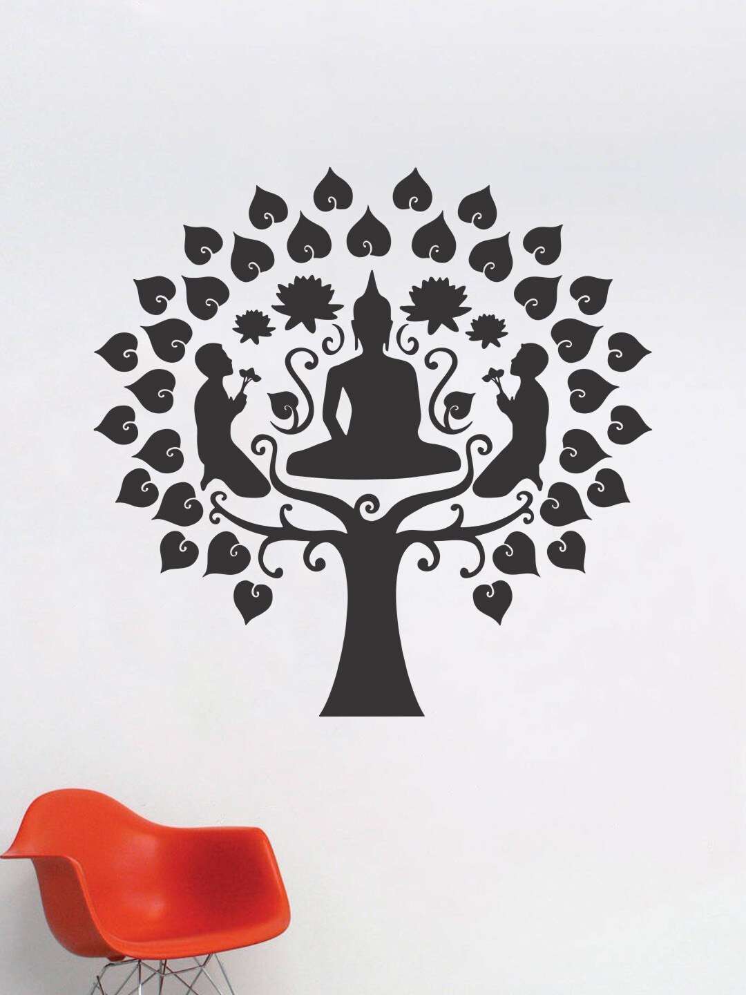 rawpockets Black Buddha Silhouettes Wall Sticker