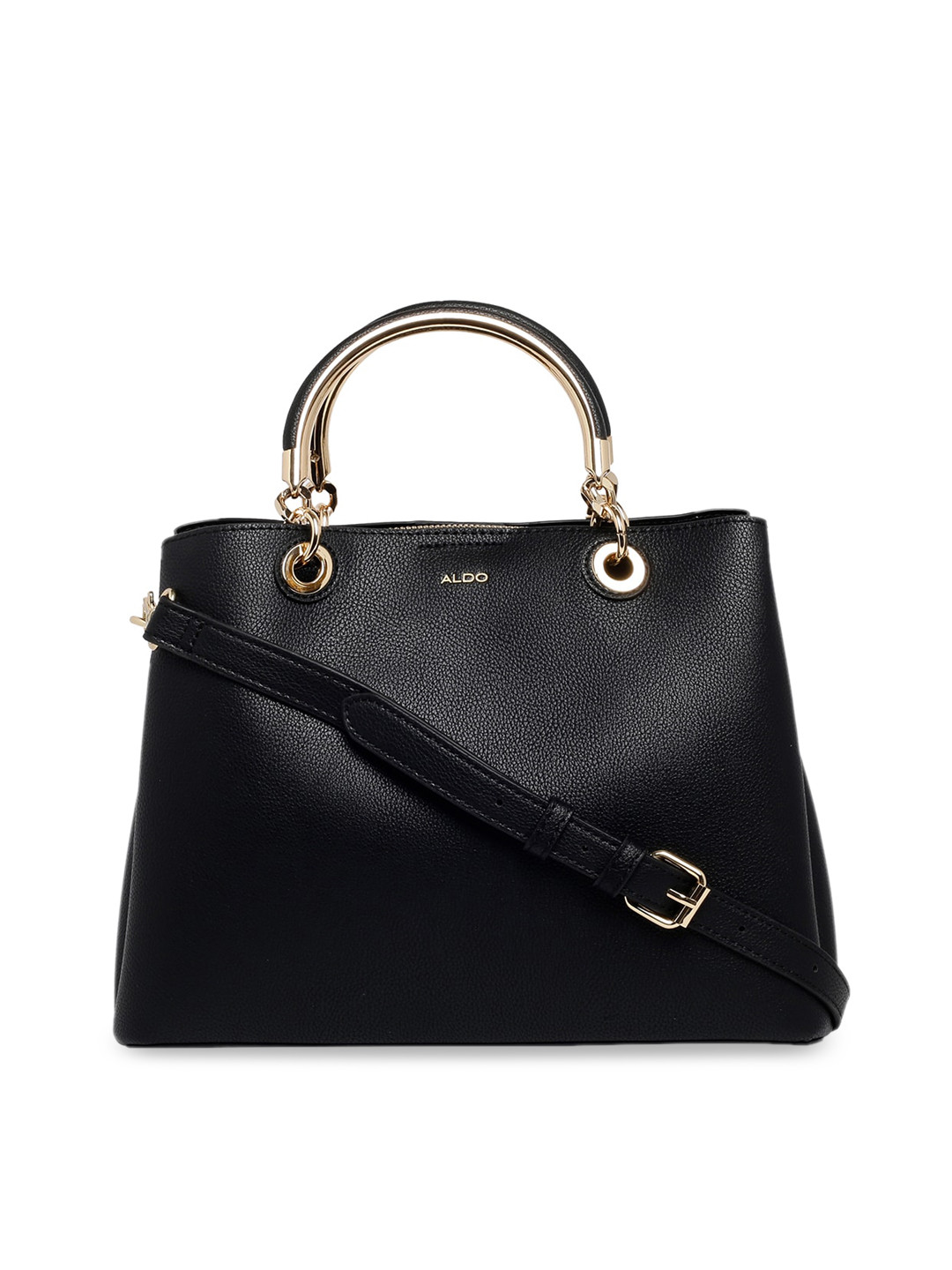 ALDO Black Solid Handheld Bag