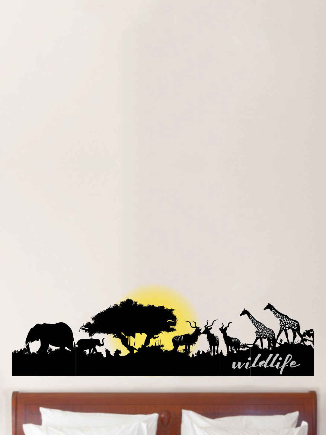 rawpockets Black Wildlife & It's Family PVC Vinyl Wall Stickers