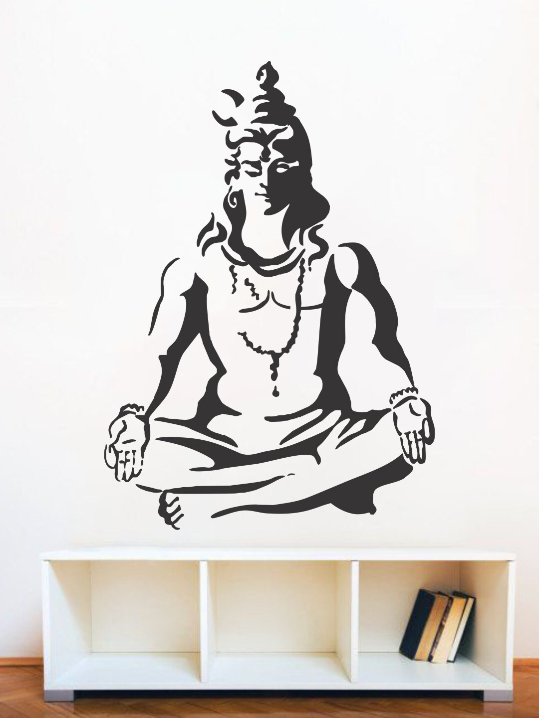 rawpockets Black Lord Shiva Meditation Wall Stickers