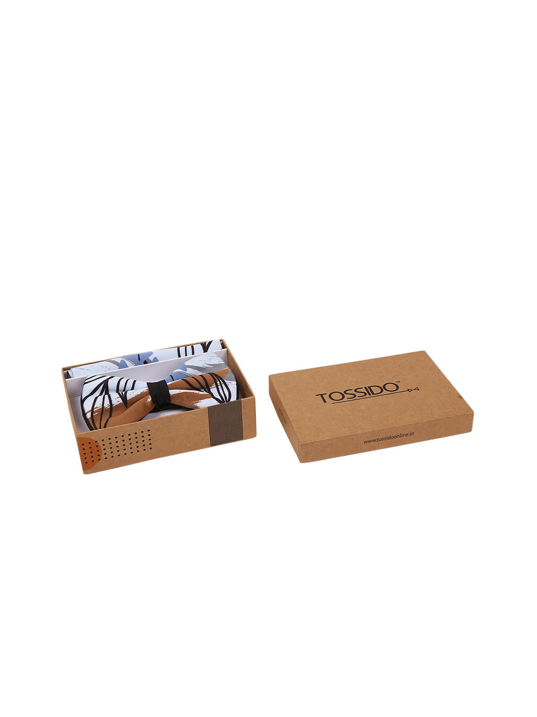 Tossido Men White & Brown Accessory Gift Set
