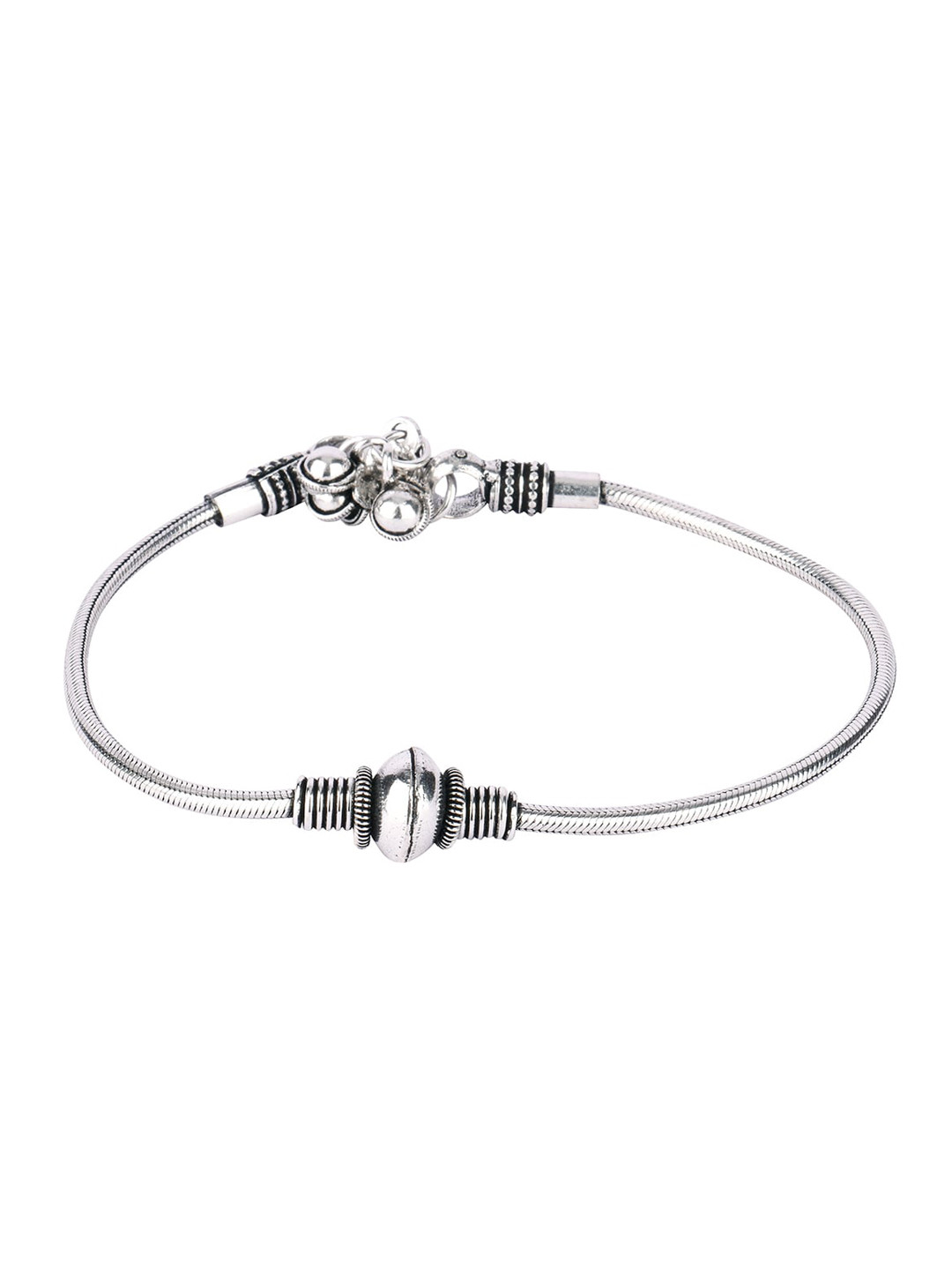 DESI COLOUR Set of 2 Silver-Toned Anklets