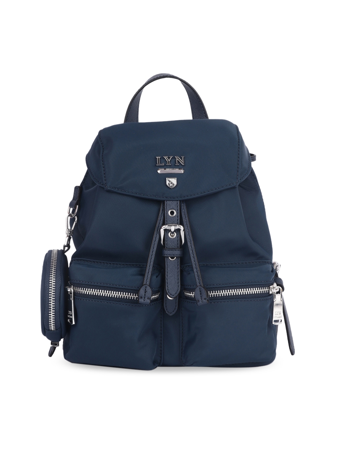 Buy LYN Women Navy Blue Solid Backpack With Pouch Backpacks for Women 13427594 Myntra