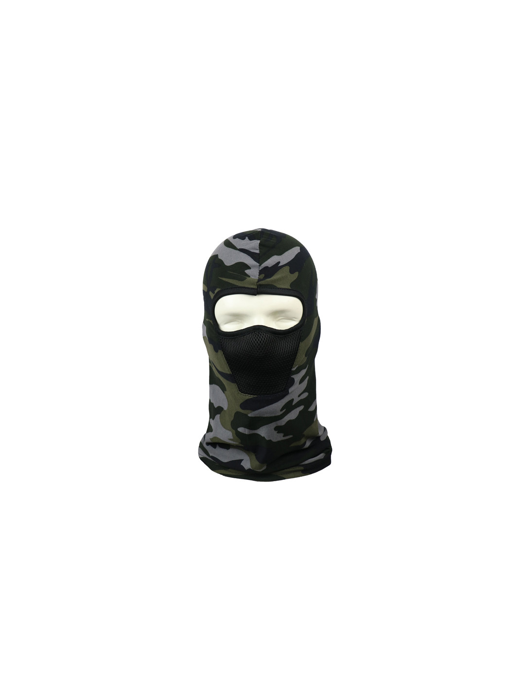 iSWEVEN Unisex Black & Olive Green Camo Printed Balaclava