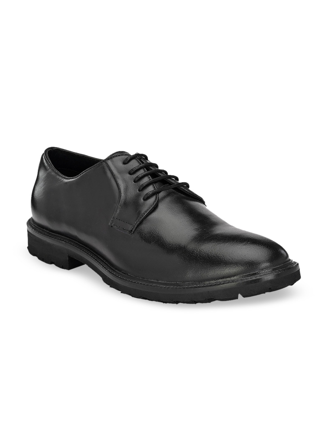 CARLO ROMANO Men Black Leather Derbys