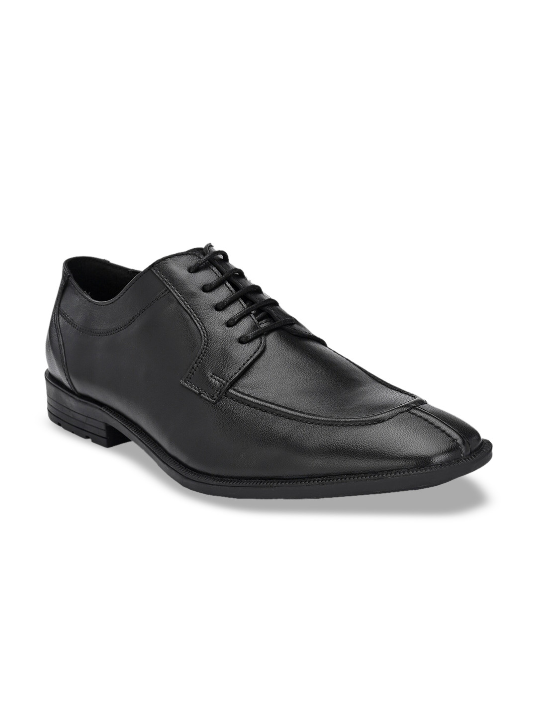 CARLO ROMANO Men Black Leather Formal Derbys