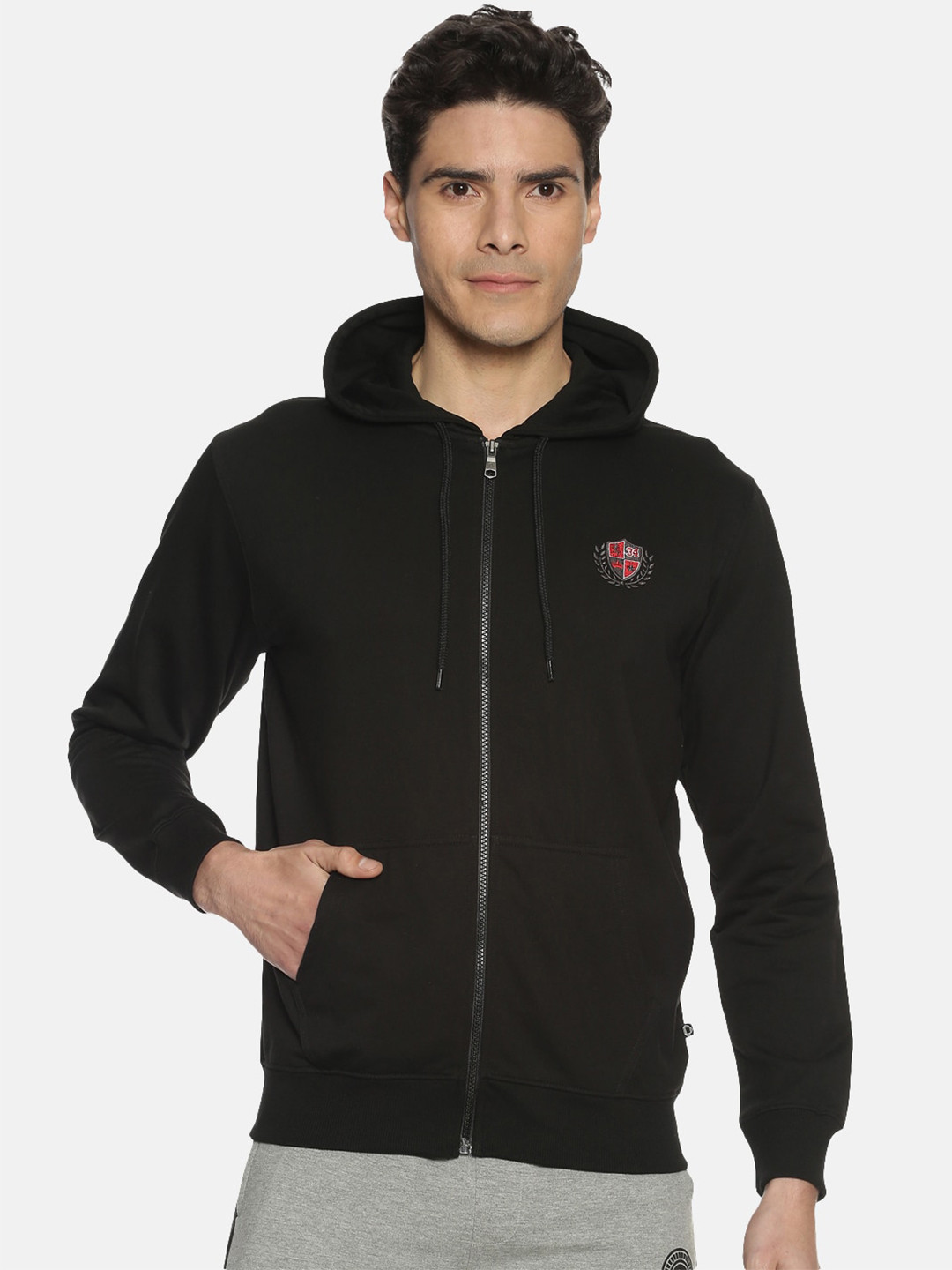 Dollar Men Black Solid Sweatshirt