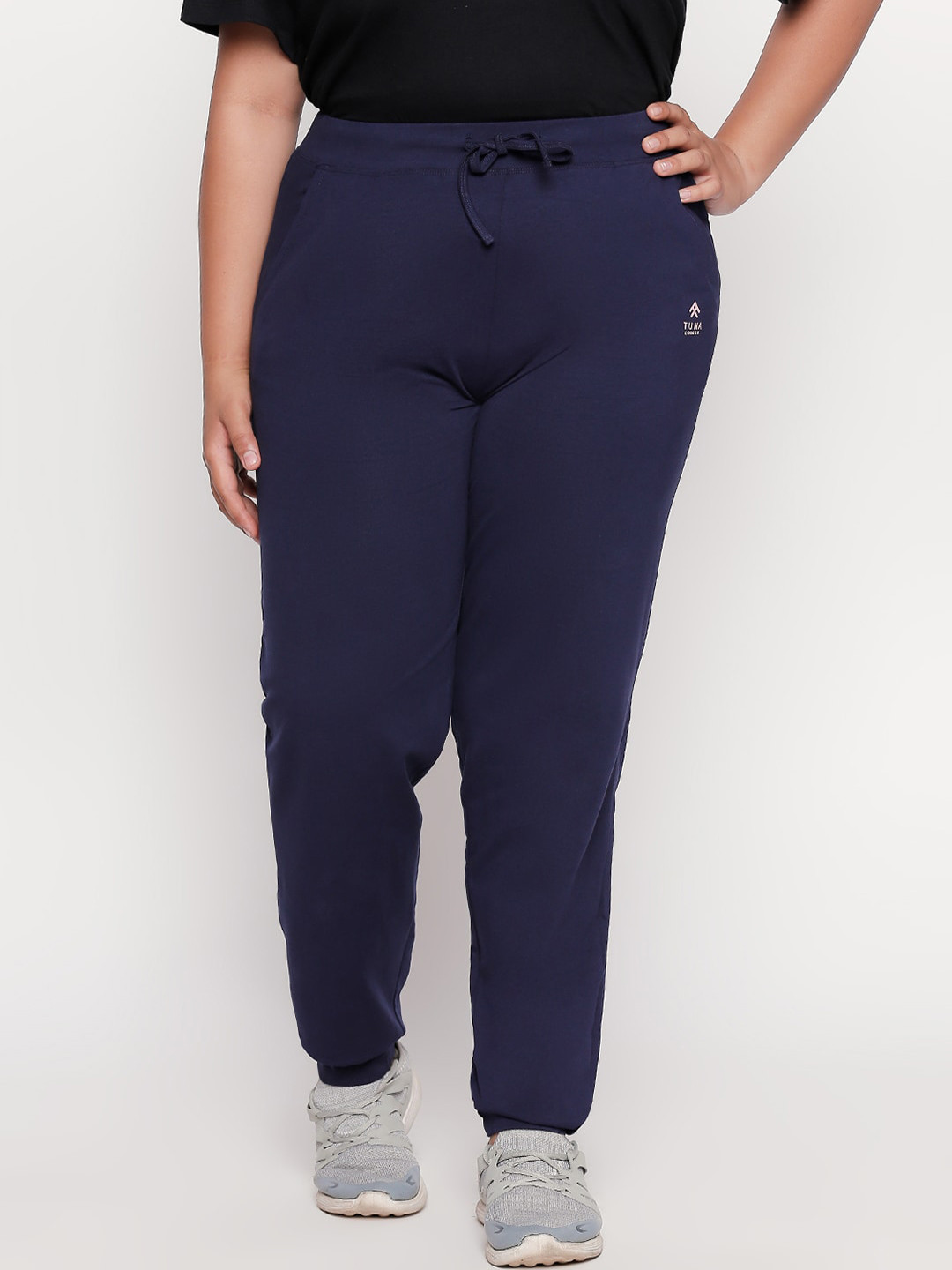 Tuna London Women Navy Blue Solid Slim Fit Joggers