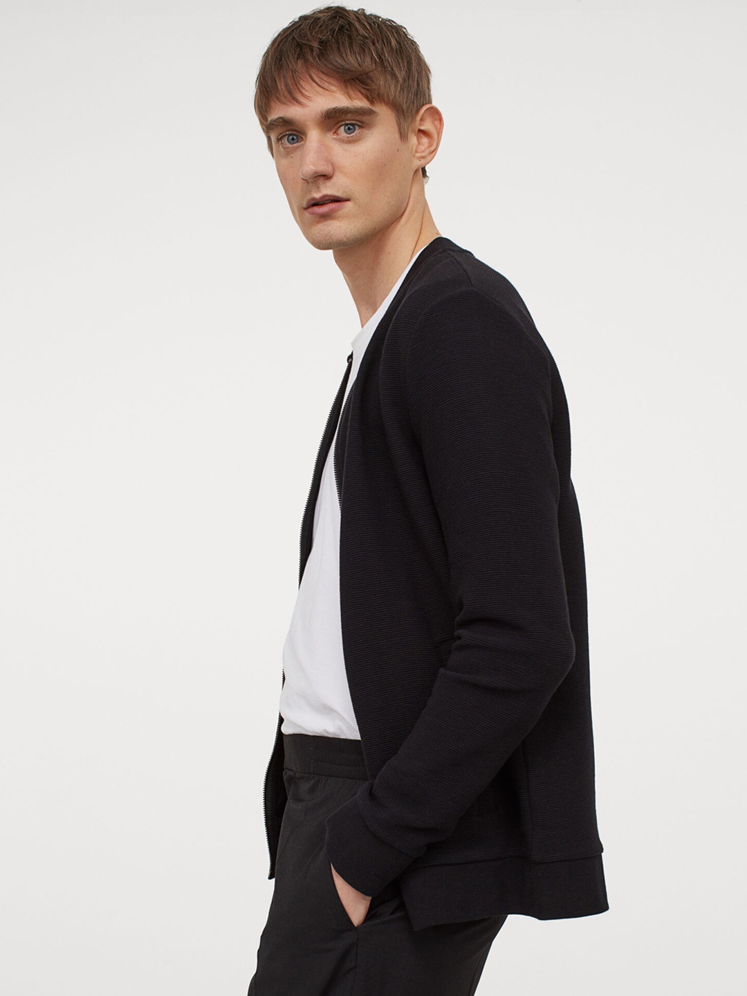 H&m mens black cardigan hotsell