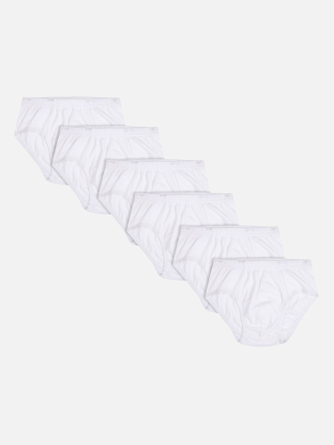 Bodycare Kids Boys Pack of 6 White Solid Basic Briefs KIA5-PK007_P6