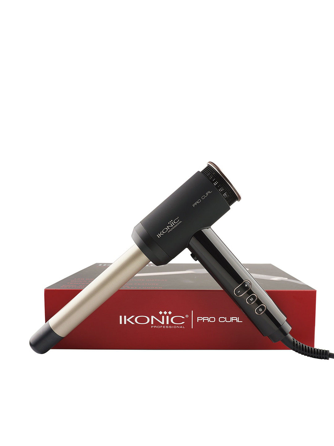 Ikonic Professional Pro Curler with Temperature Locking & Auto Shut Off - Black