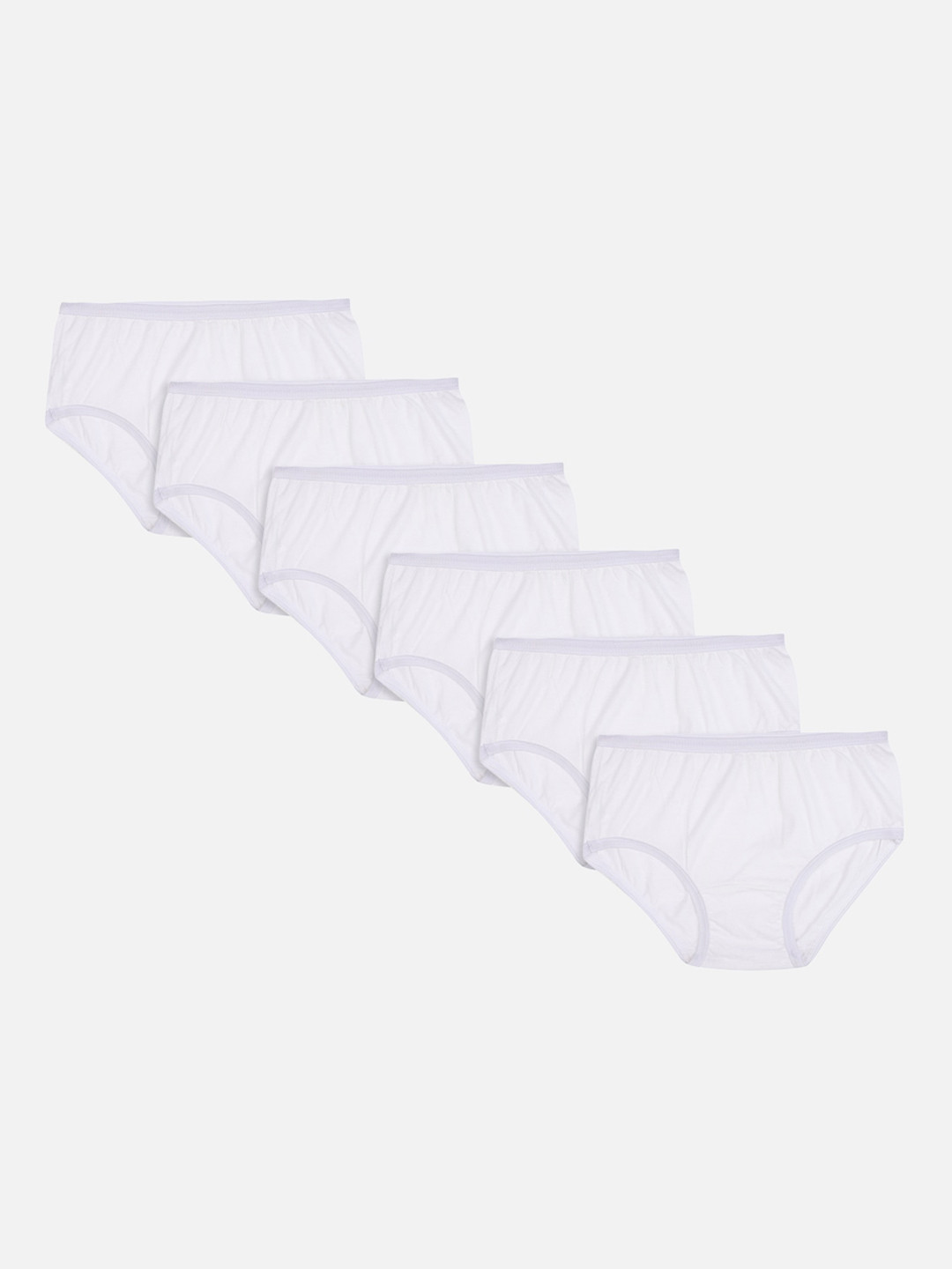 Bodycare Kids Girls Pack of 6 White Solid Basic Briefs KIA1716-PK008_P6