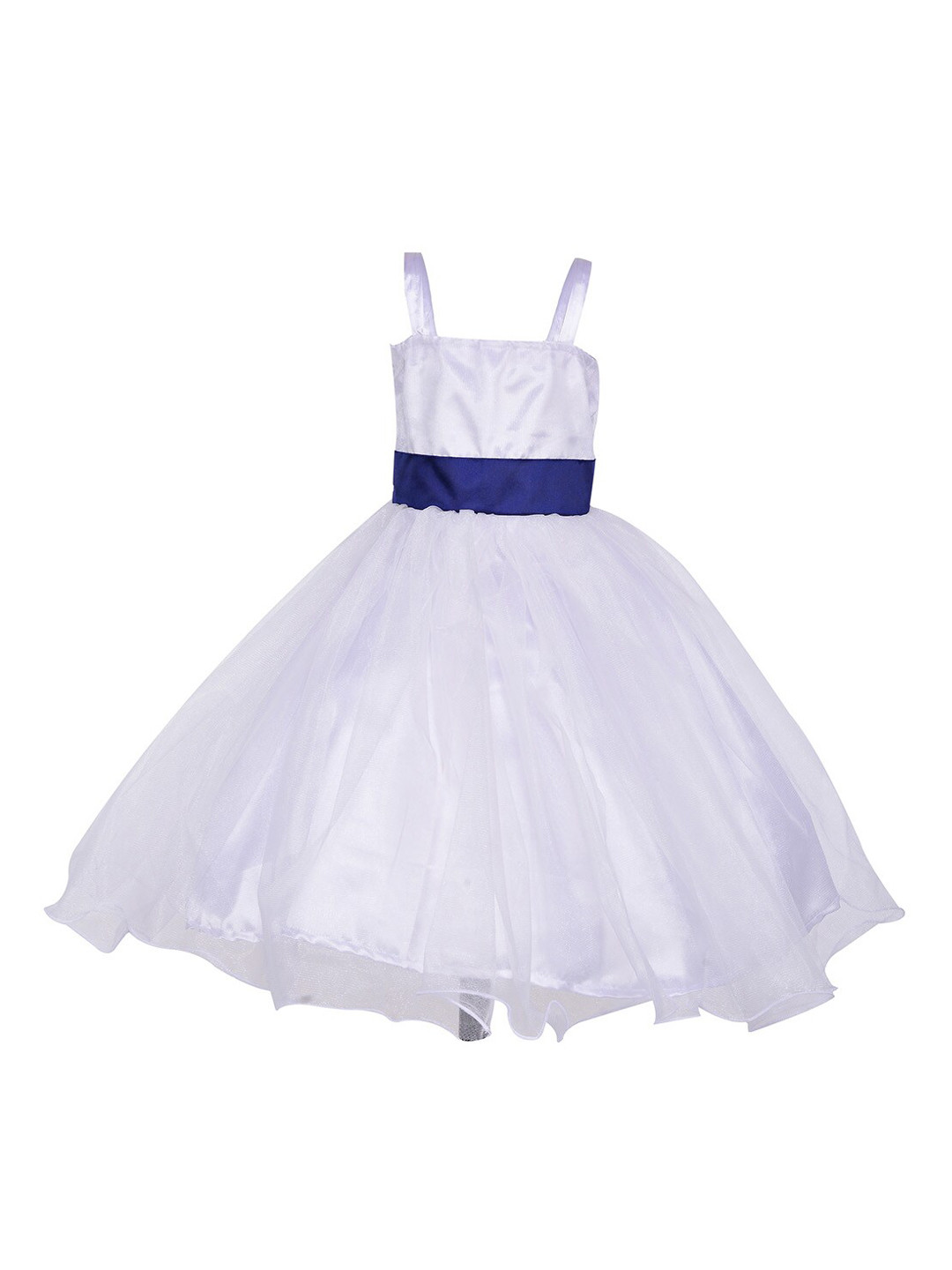 Samsara Couture Girls White Solid Fit and Flare Dress