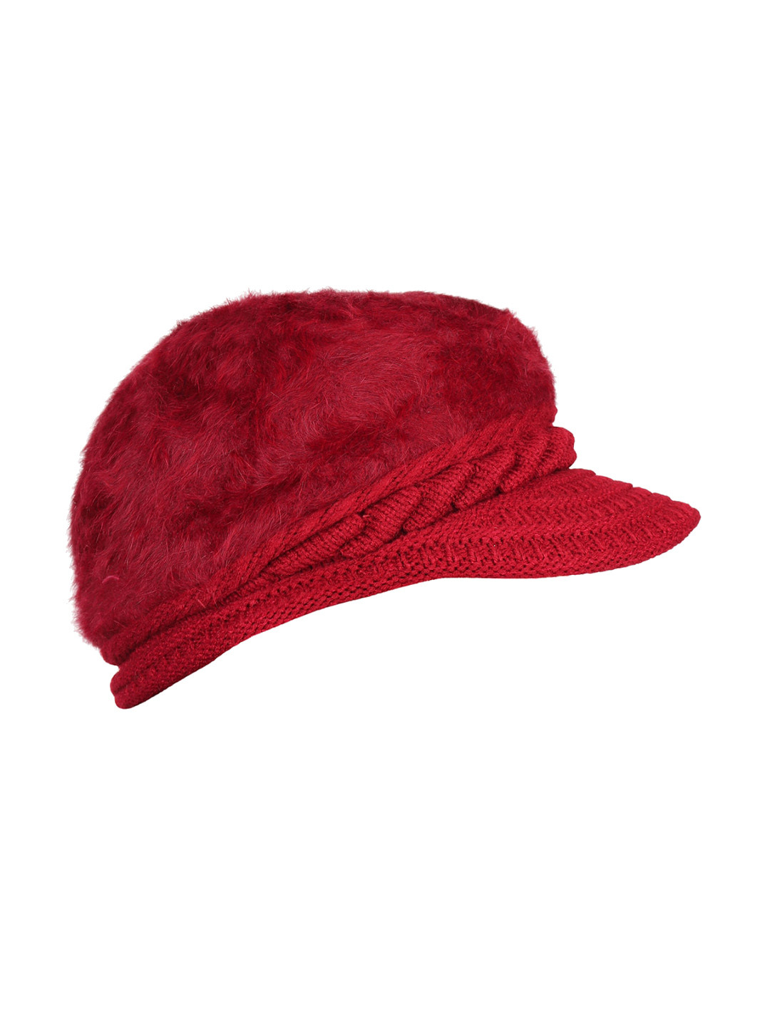 iSWEVEN Unisex Maroon Solid Woven Expandable Visor Cap