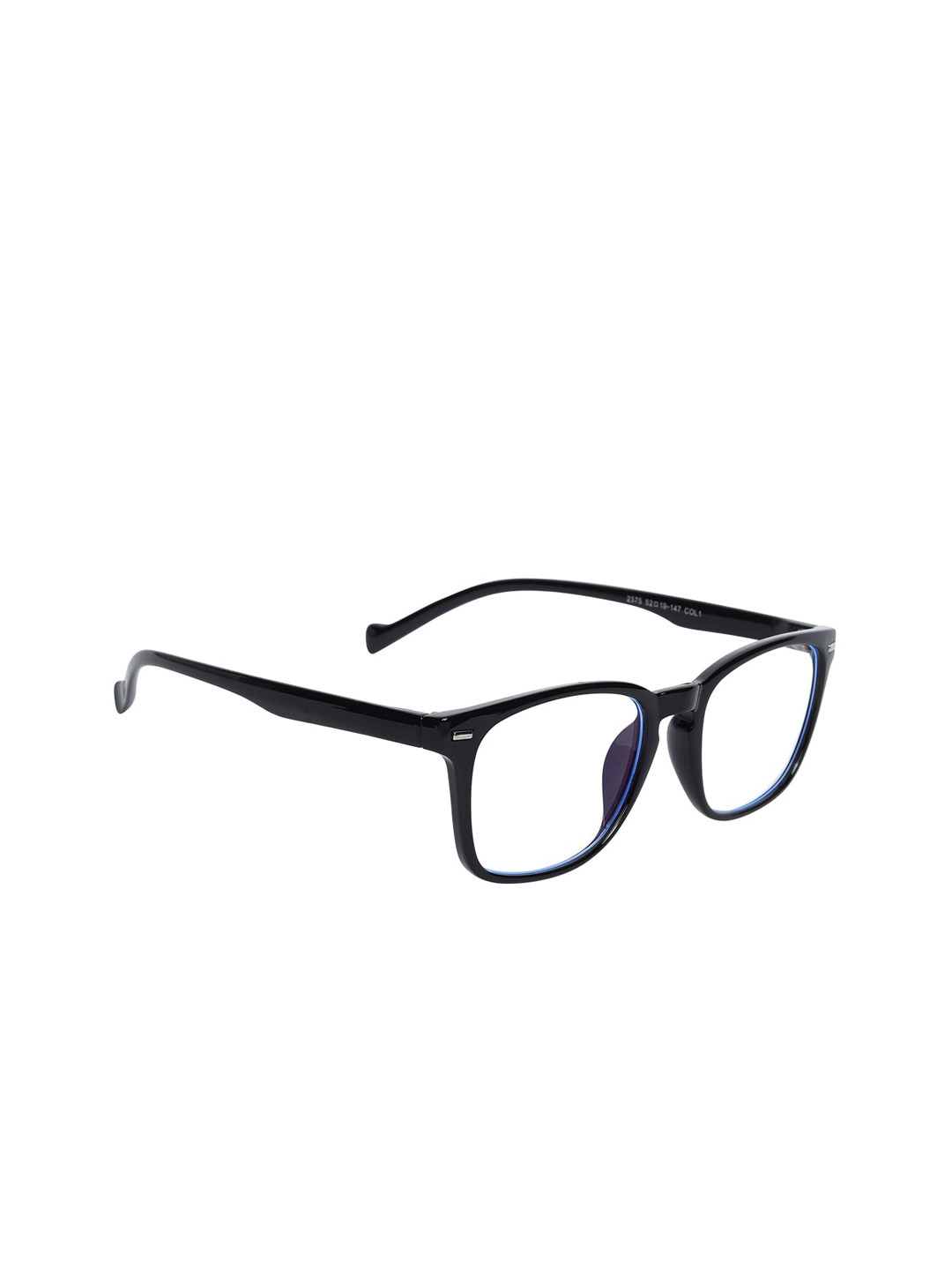 Peter Jones Eyewear Unisex Black Solid Full-Rim Square Frames-AG2375B