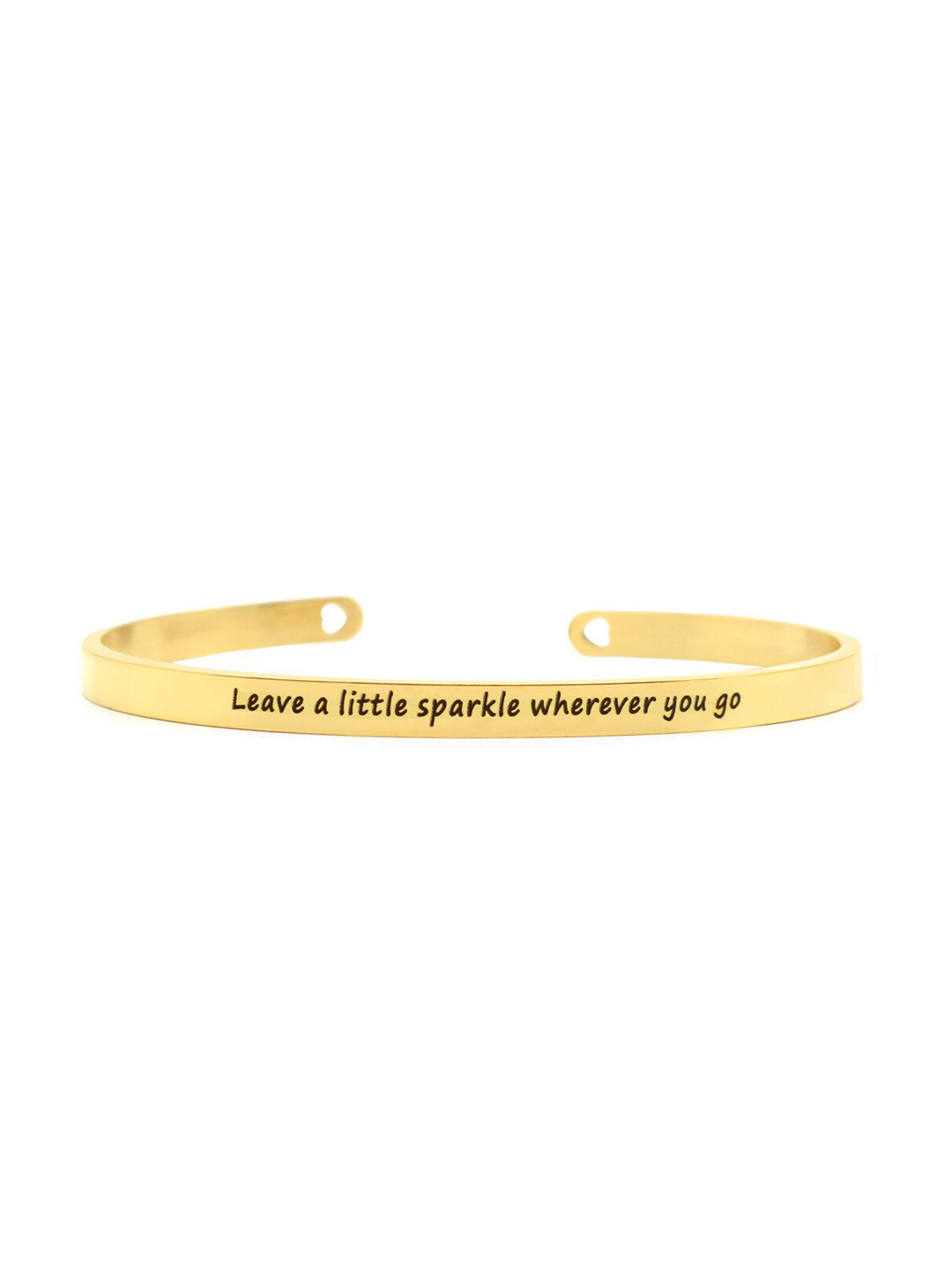 JOKER & WITCH Women Gold-Plated Leave A Little Sparkle Wherever You Go Engraved Cuff Bracelet