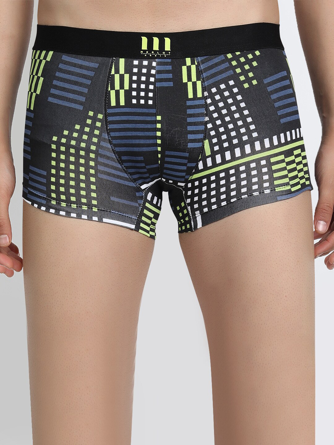 MERLOT Men Black & White Dotted-Pattern Trunks Arriv_007