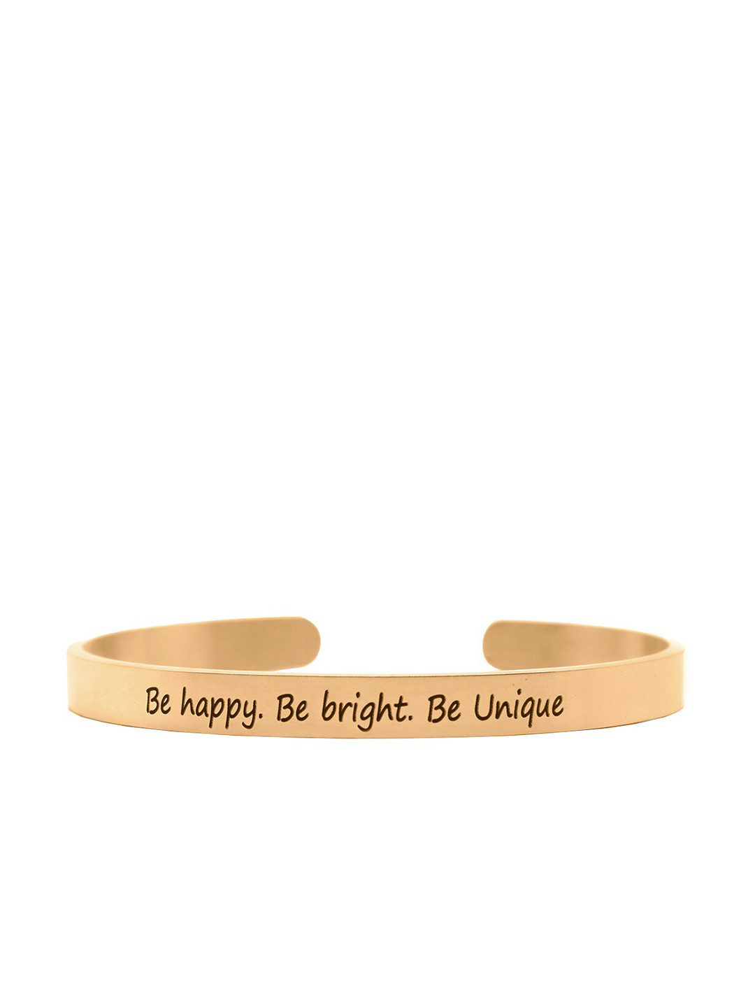 JOKER & WITCH Rose Gold-Plated Be Happy Be Bright Be Unique Cuff Bracelet