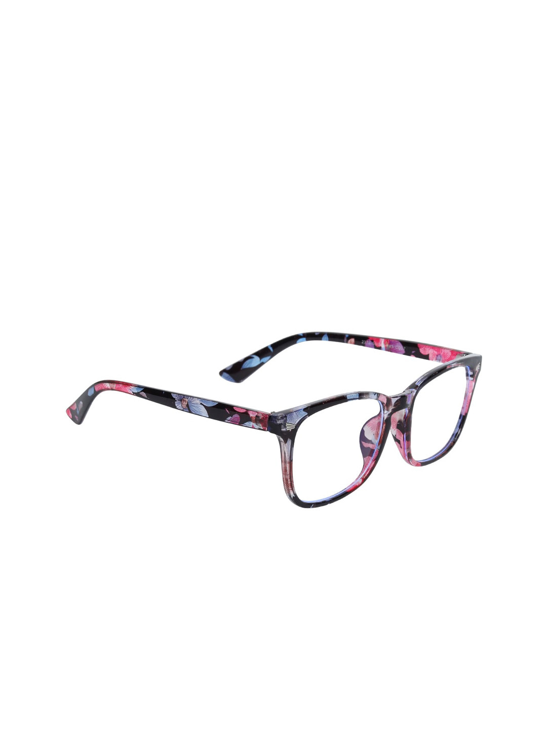 Peter Jones Eyewear Unisex Black & Red Printed UV 400, AG030 Light Blocking Full Rim Optical Rectangle Frames