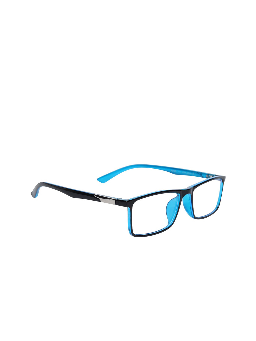 Peter Jones Eyewear Unisex Black & Blue Solid Light Blocking Rectangle Frames AG6056IBL