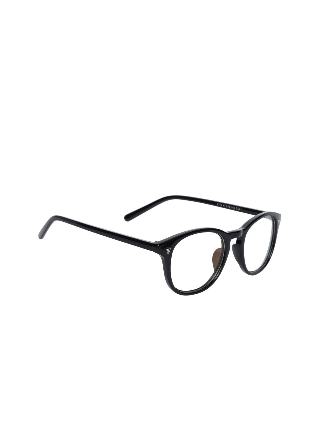 Peter Jones Eyewear Unisex Black Solid Anti Glare Lens Full Rim Optical Round Frames 2179B
