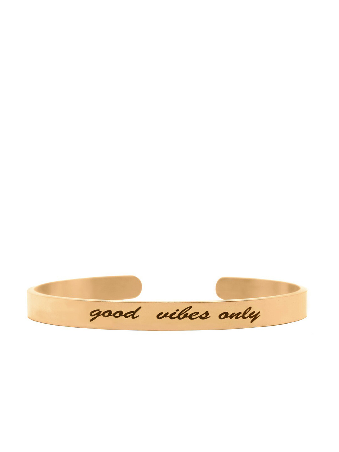 JOKER & WITCH Rose Gold-Plated Good Vibes Only Cuff Bracelet