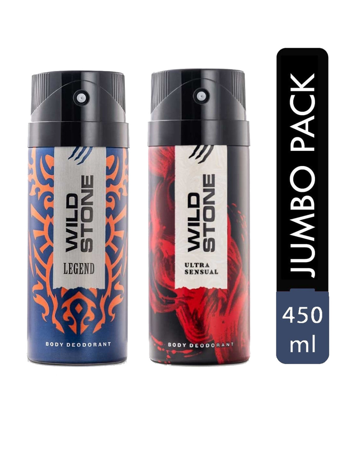 Wild Stone Ultra Sensual and Legend Deodorant for Men 225 ml (Pack of 2)
