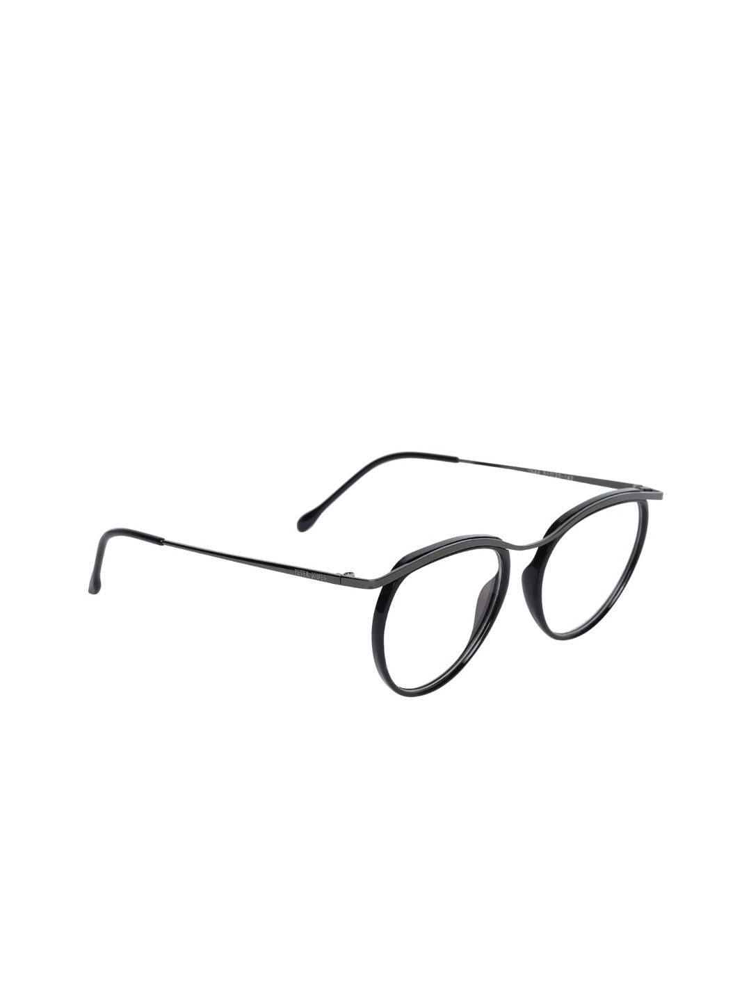 Peter Jones Eyewear Unisex Black Solid Full-Rim Cateye Frames-1544B