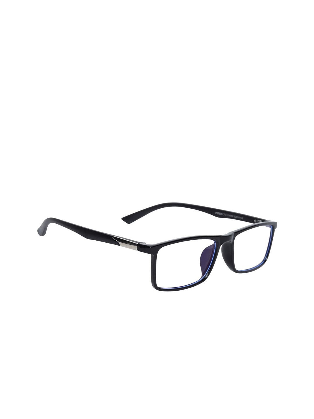 Peter Jones Eyewear Unisex Black Solid Full Rim Rectangular Frames AG6056B