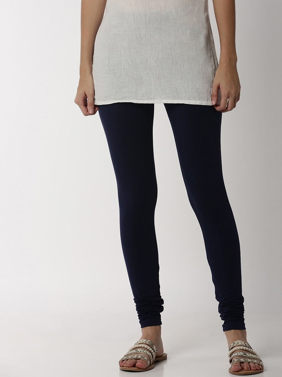 Buy Soch Women Navy Blue Solid Mid Rise Churidar Churidar for Women 13337196 Myntra