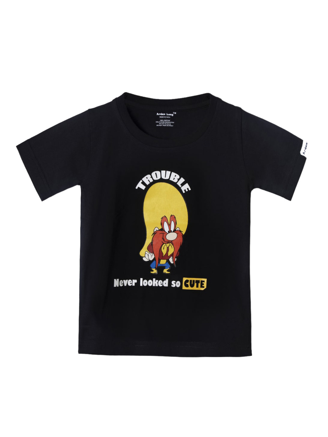 Ardan Lucy Boys Black Printed Round Neck T-shirt