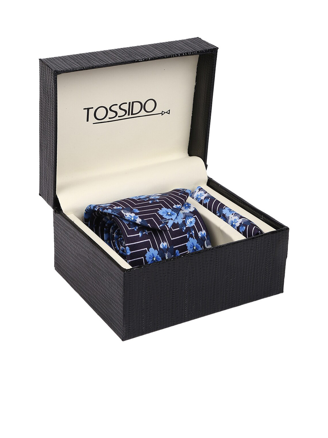 Tossido Men Blue & Black Printed Accessory Gift Set