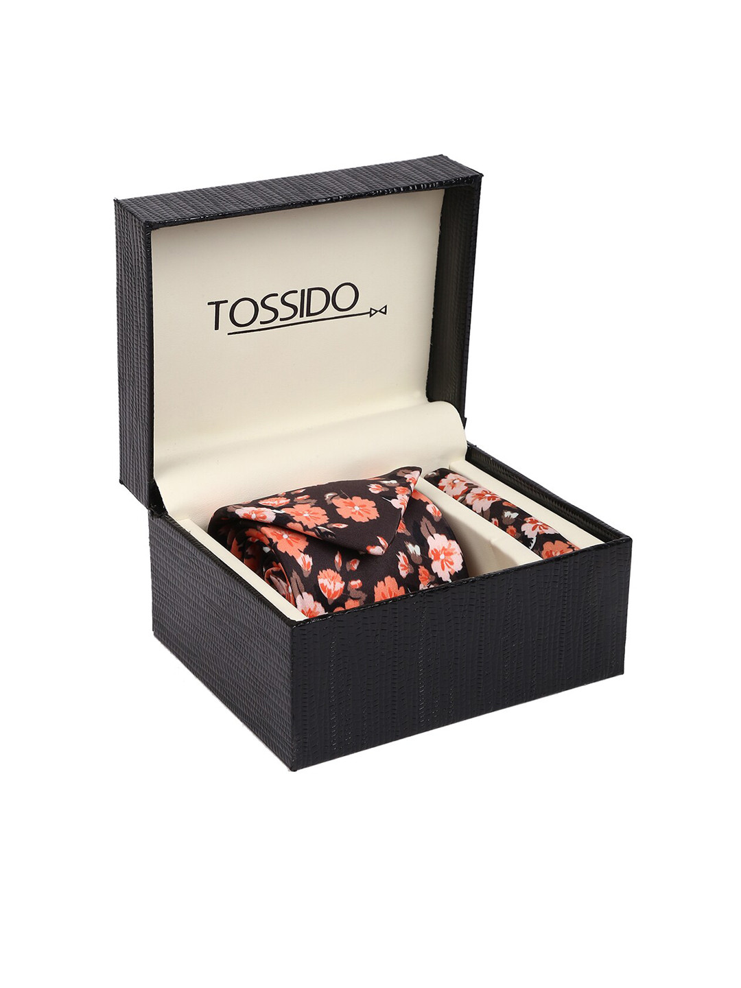 Tossido Men Black & Peach-Colour Printed Accessory Gift Set
