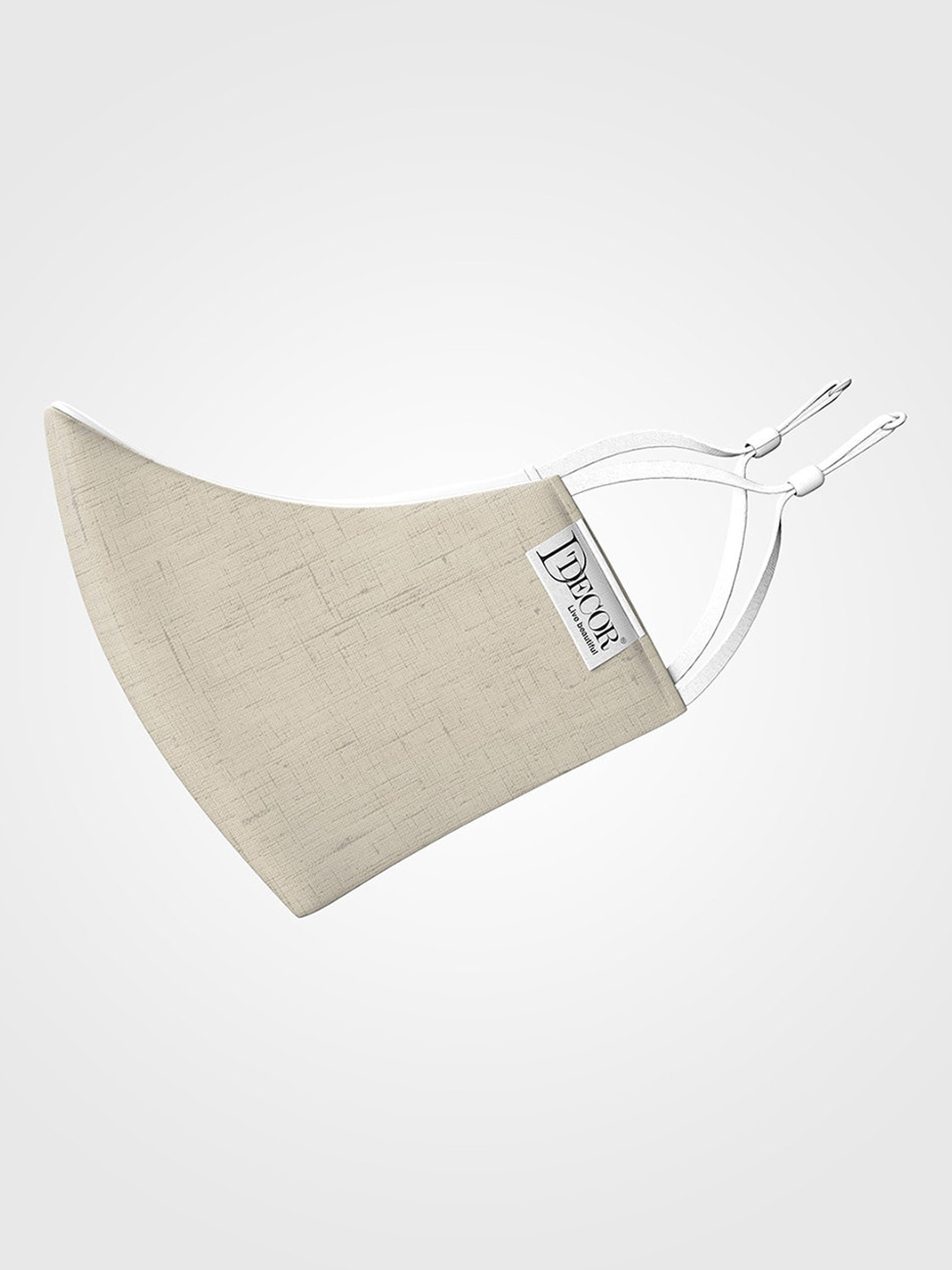DDecor Women Anti Viral Beige Self-Design 3-Ply  Reusable Protective Outdoor Mask
