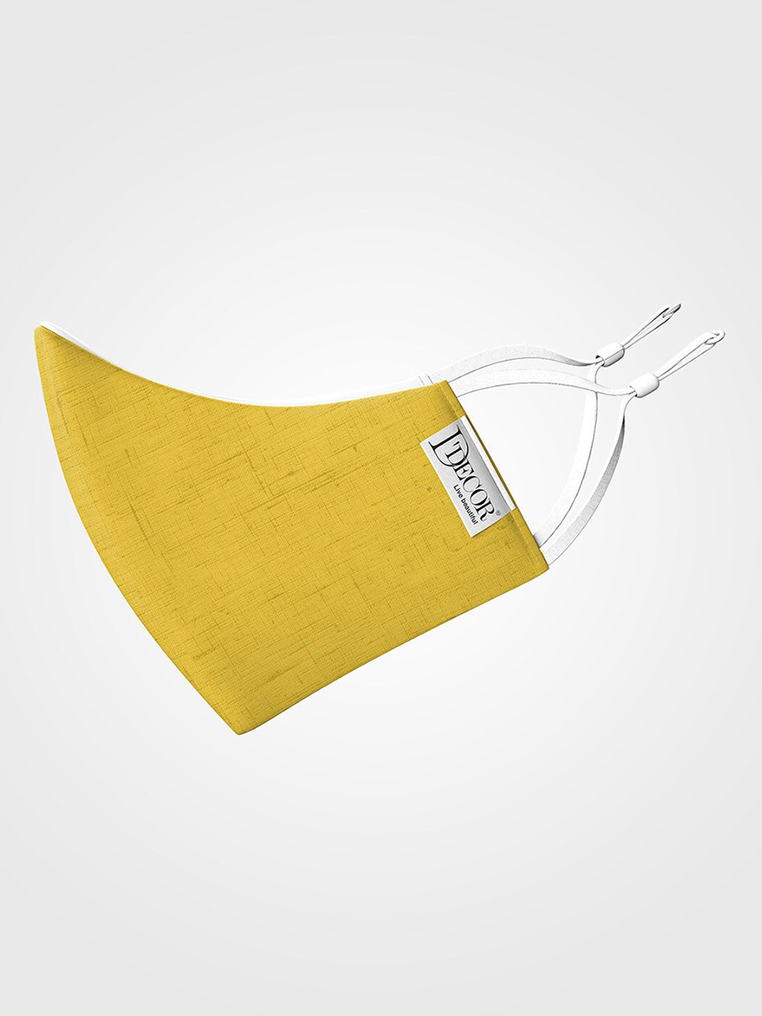 DDecor Women Anti Viral Yellow Solid 3-Ply Adjustable Reusable Protective Outdoor Mask