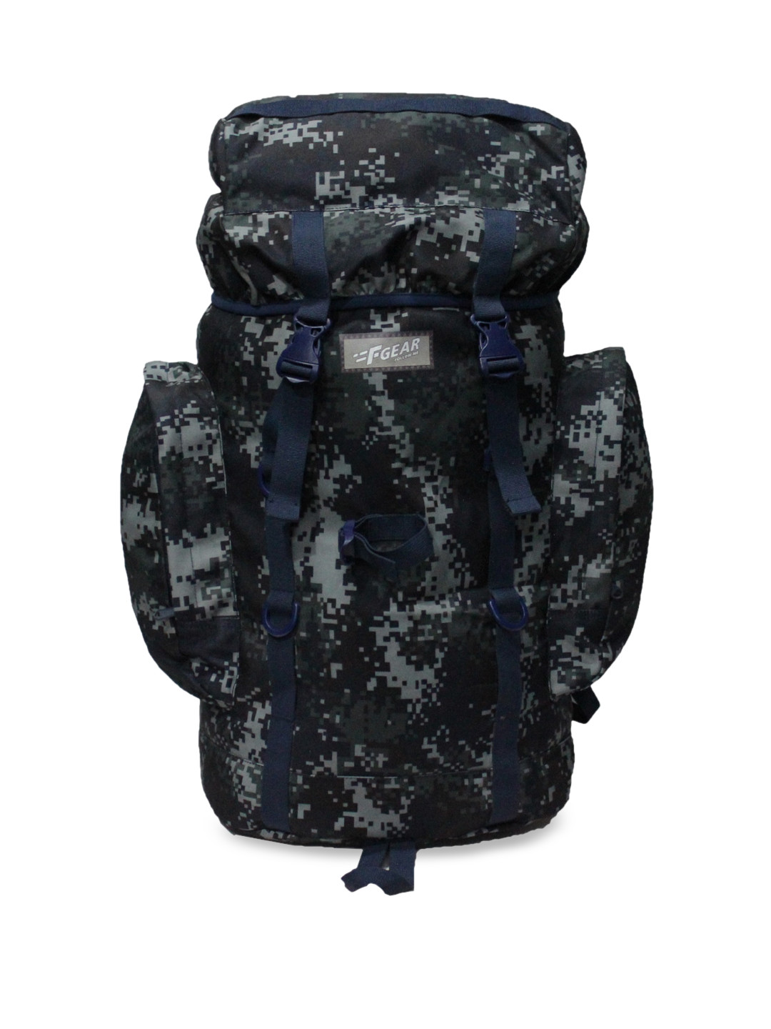 F Gear Unisex Blue & Grey Printed Rucksack