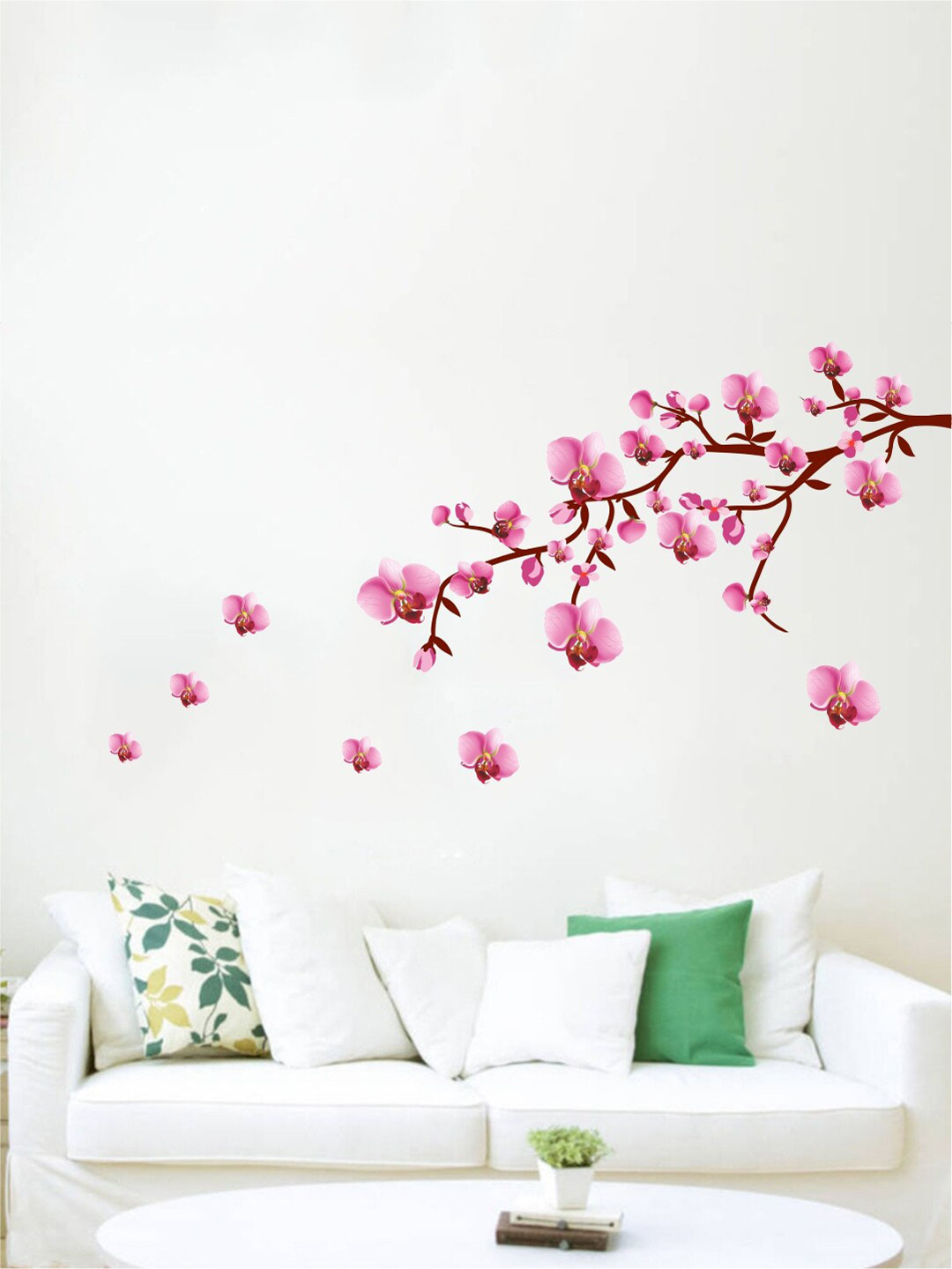 rawpockets Pink Blossom Flowers Tree PVC Vinyl Wall Stickers