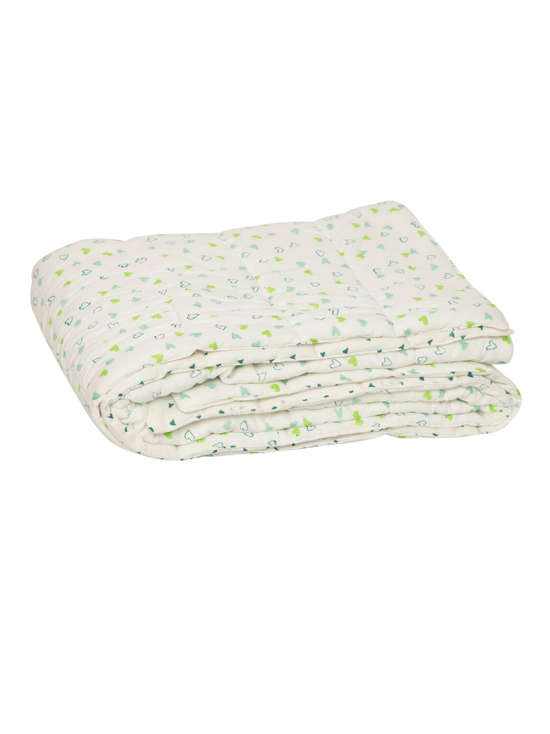 Moms Home White & Blue Abstract Mild Winter 200 GSM Single Bed Quilt