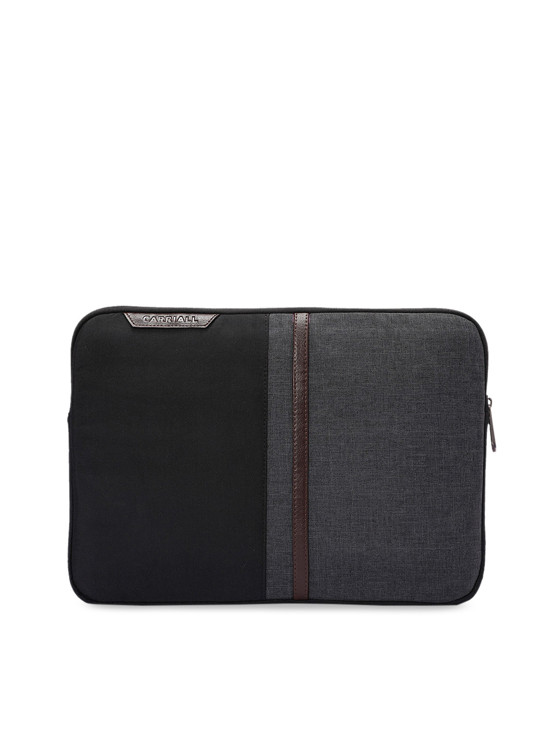 CARRIALL Unisex Black & Grey Colourblocked 15 Inch Laptop Sleeve