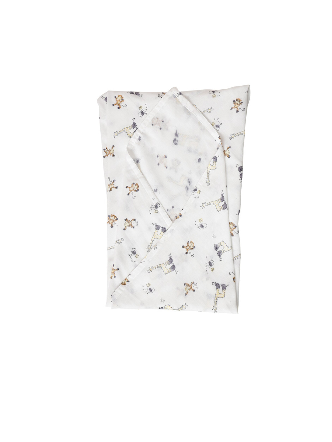 Moms Home Infant Kids White And Blue Jungle Print Organic Cotton   Muslin Swaddle