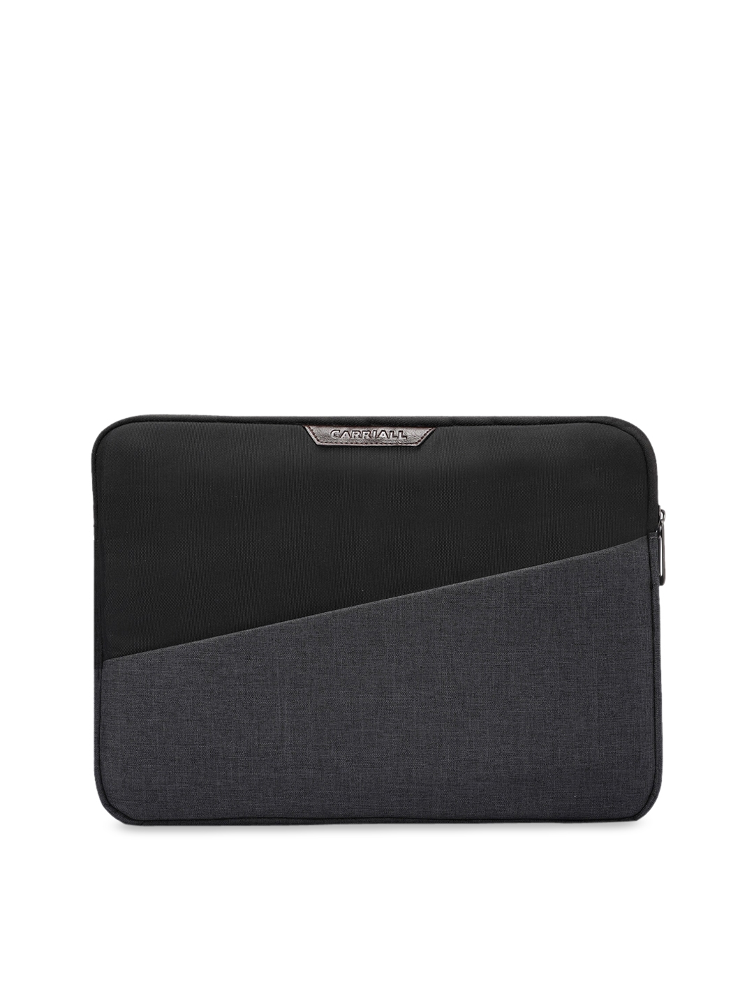 CARRIALL Unisex Black   Grey Colourblocked 15 Inch Laptop Sleeve