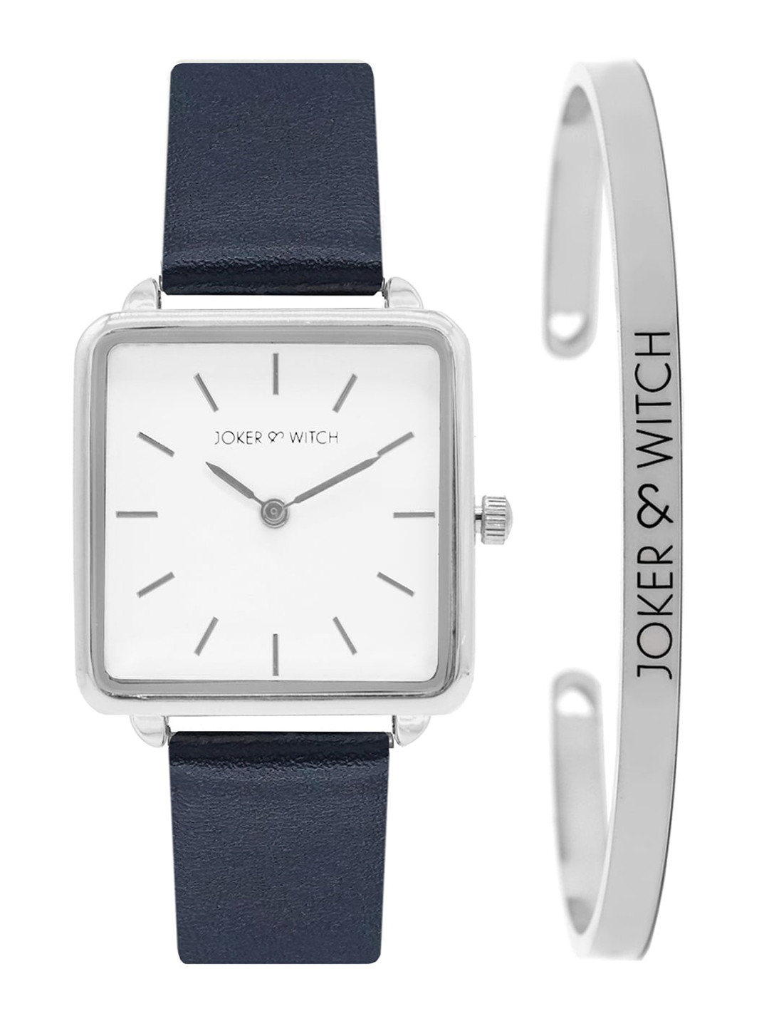 JOKER & WITCH Women Silver-toned & Blue Watch Gift Set JWBS245